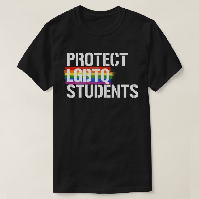 Camiseta Proteger estudantes LGBTQ (Frente do Design)