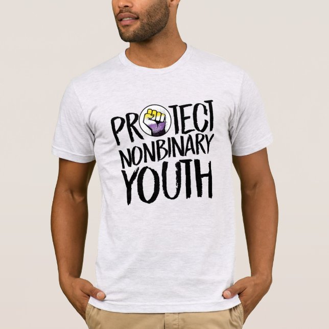 Camiseta Proteger Jovens Não Binários (Frente)