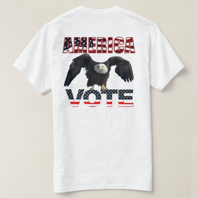 Camiseta Proteger nossa democracia AMÉRICA VOTE (Verso do Design)