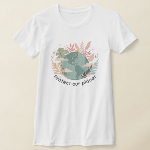 Camiseta Proteger o nosso planeta - Dia da Terra (Textura d
