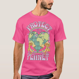 Camiseta Proteger o Planeta Retro Terra Dia