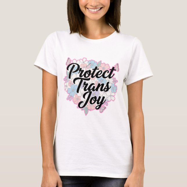 Camiseta Proteger o Tee das Mulheres Florais Trans Joy (Frente)