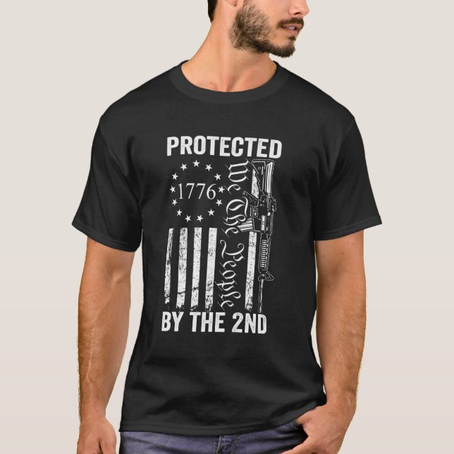 Camiseta Protegido Pelo Segundo E Nós O Pessoas Pro Gun -Ba (Frente)