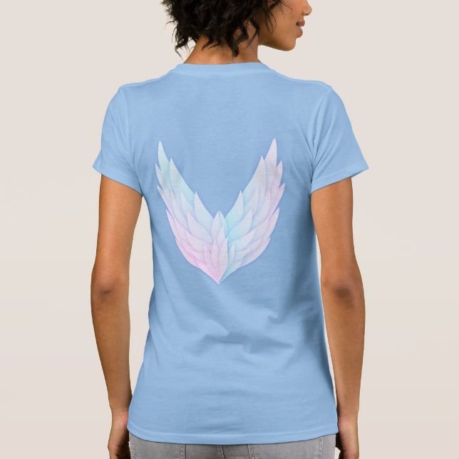 Camiseta Protegido por anjos T-Shirt feminina (Verso)