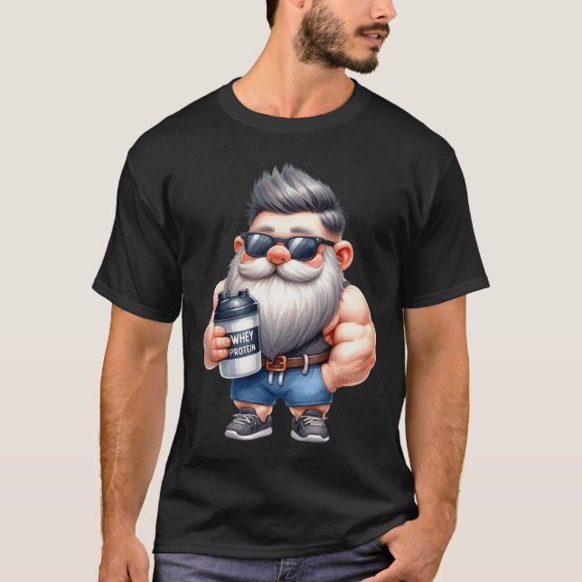 Camiseta Proteína De Soro De Soro Pai Funny Bodybuilder Grá (Frente)