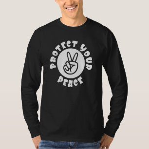 Camiseta Proteja a sua mão de sinal de paz