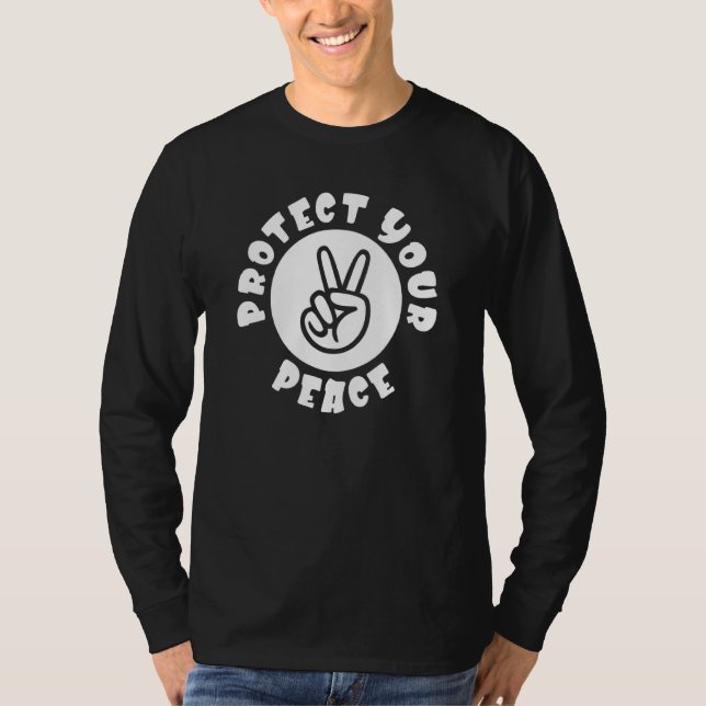 Camiseta Proteja a sua mão de sinal de paz (Frente)