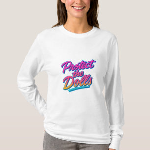 Camiseta Proteja as Bonecas Arte Neon Retro