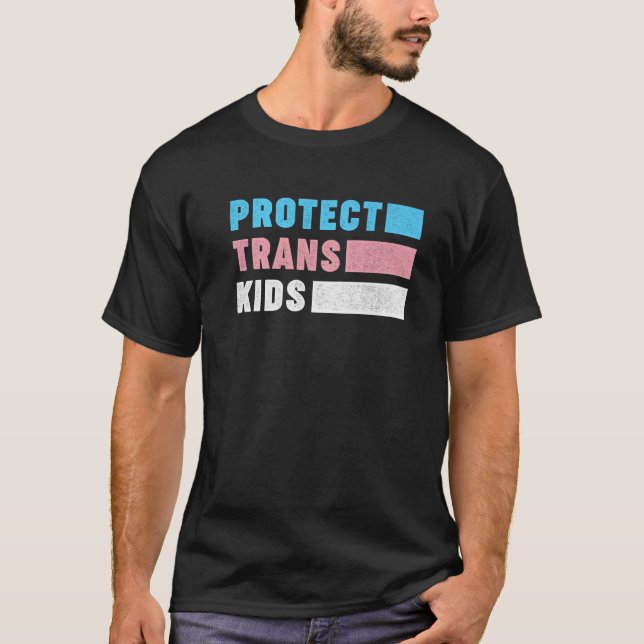 Camiseta Proteja as crianças trans, digamos, Orgulho gay mê (Frente)