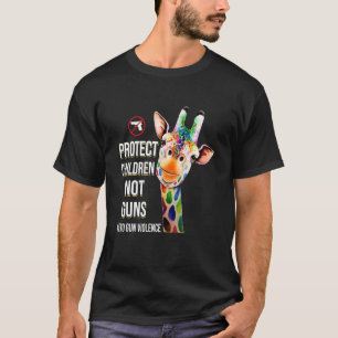 Camiseta Proteja Crianças Não Armas Vestem Violência Laranj