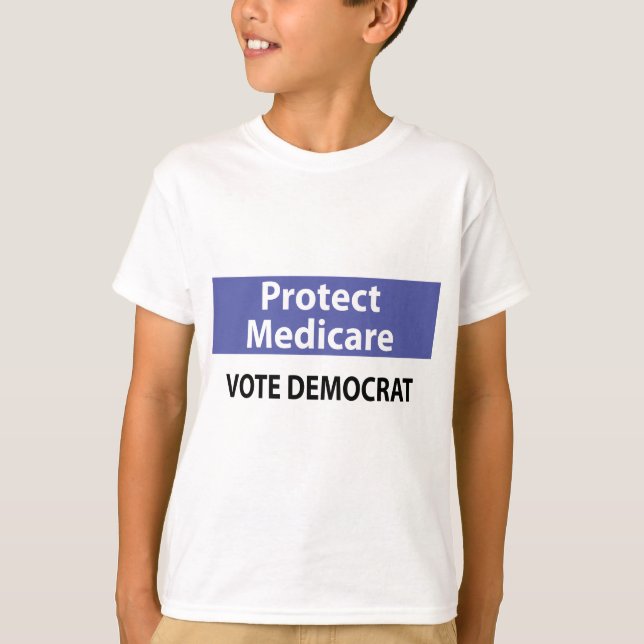 Camiseta Proteja Medicare:  Vote Democrata! (Frente)