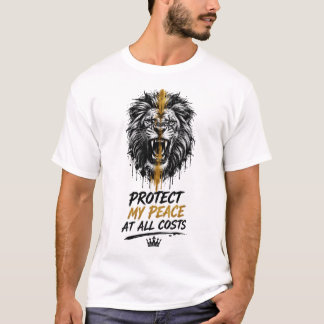 Camiseta Proteja Minha Paz a Qualquer Custo – Leão Poderoso
