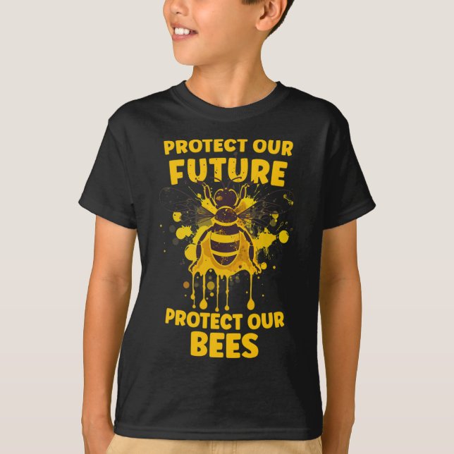 Camiseta Proteja nossas abelhas - Criança de Consciência da (Frente)