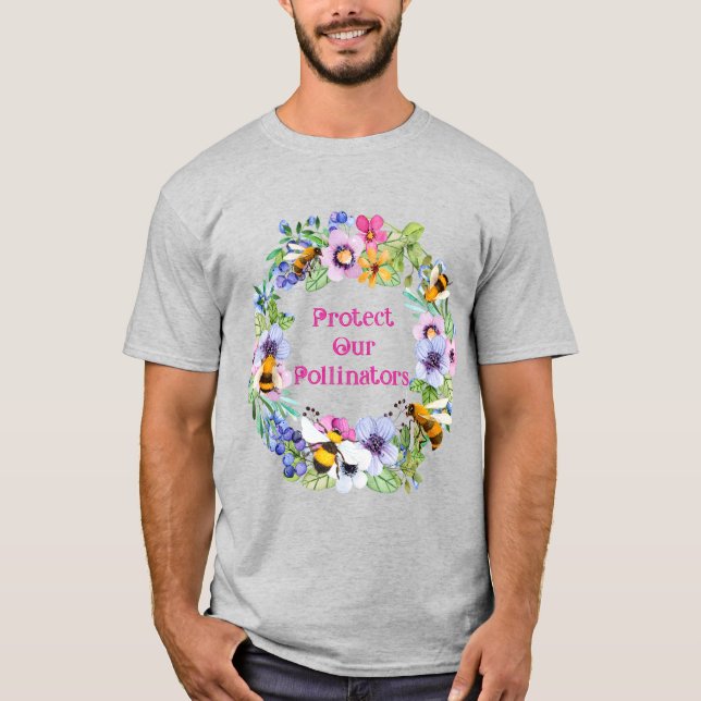 Camiseta Proteja nossas flores de abelhas polinizadoras (Frente)