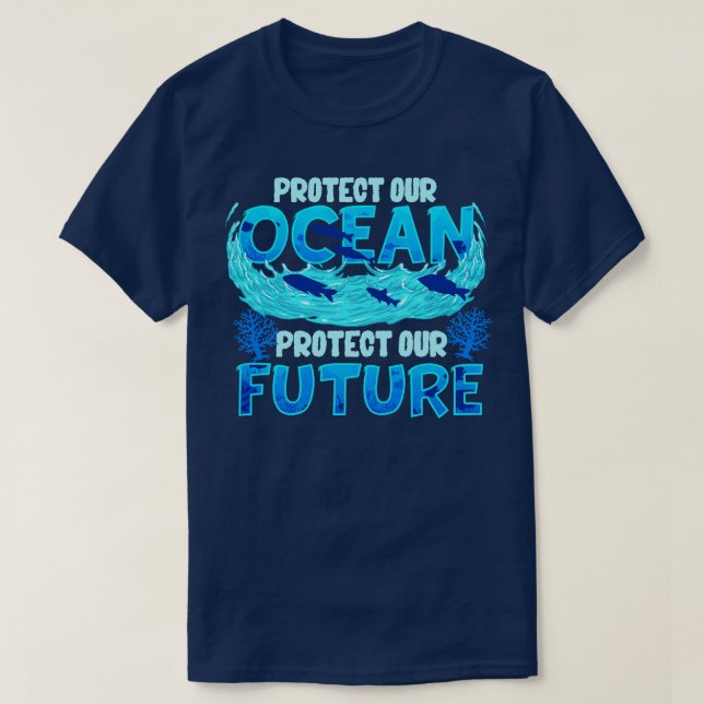 Camiseta Proteja nosso oceano e proteja nosso futuro (Frente do Design)