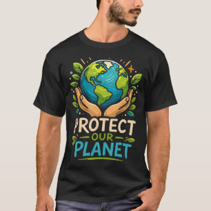 Camiseta Proteja o Dia da Terra do Planeta Terra Ambiental