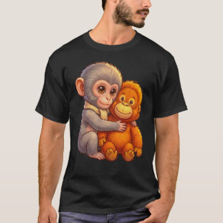 Camiseta Proteja o Macaco Bebê Golpeando o Macaco Bebê Abra