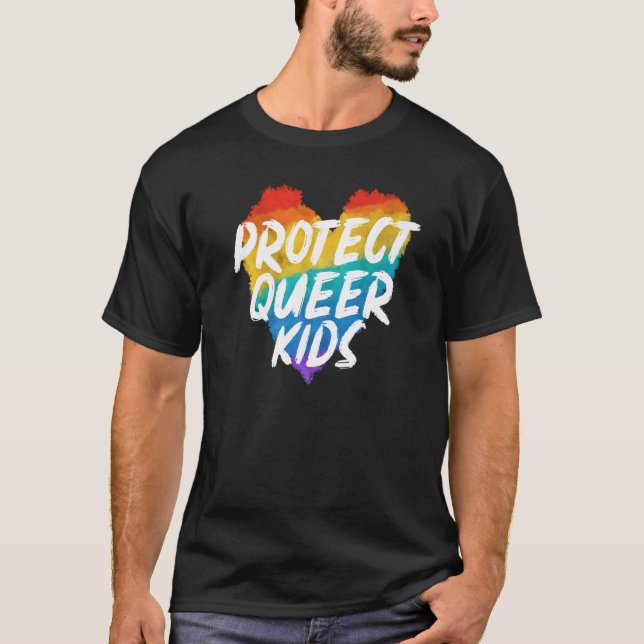 Camiseta Proteja O Mês Do Orgulho Do Arco-Íris Para Criança (Frente)