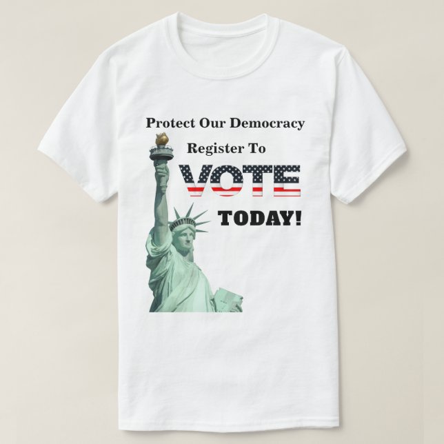 Camiseta Proteja O Nosso Registro De Democracia Para VOTAR  (Frente do Design)