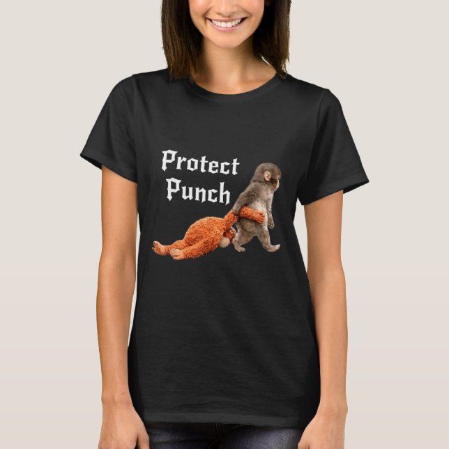 Camiseta Proteja o soco de macaco bebê  (Frente)