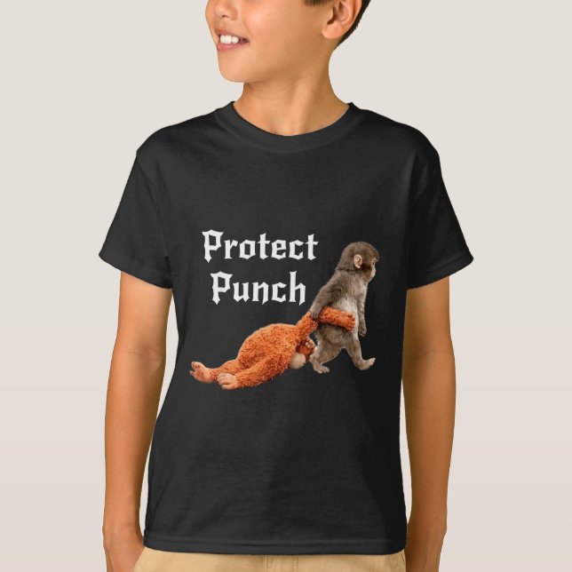 Camiseta Proteja o soco de macaco bebê  (Frente)