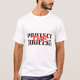 Camiseta Proteja os bonecos - Tipografia gótica