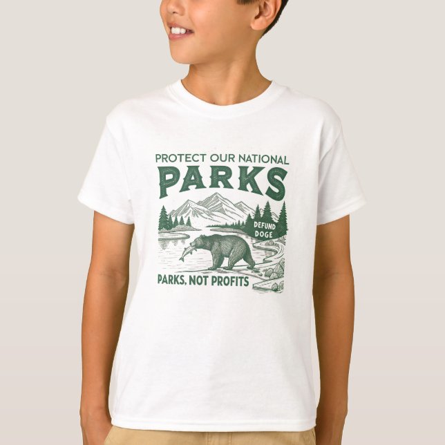 Camiseta Proteja os nossos parques nacionais de cães de def (Frente)