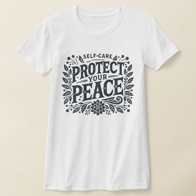 Camiseta Proteja seu Ajustado fino para a paz para as mulhe (Postura )