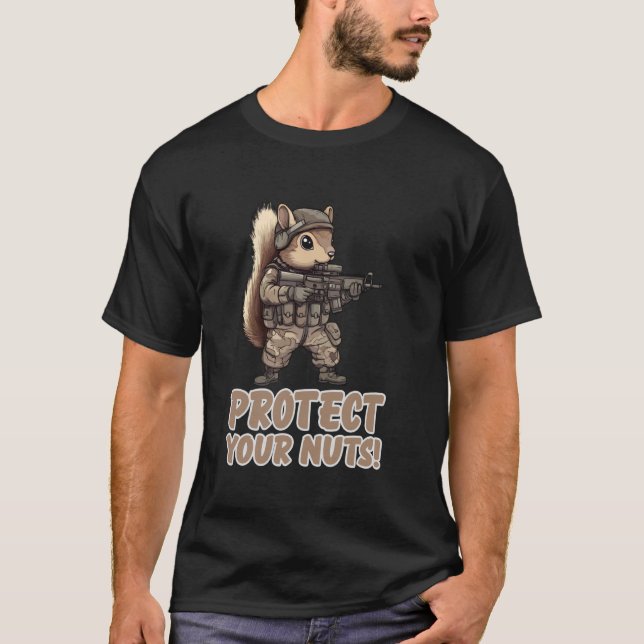 Camiseta Proteja Seus Nozes Ninja Esquilo Samurai (Frente)