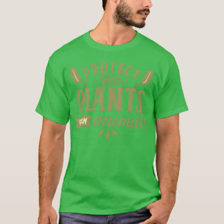 Camiseta proteja suas plantas de animais retrô
