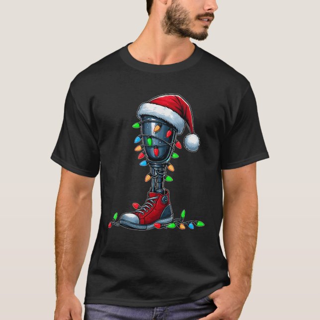 Camiseta Próteses Pernas Amputeia Amputeia Xmas Anúncio Uni (Frente)