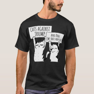 Camiseta Protestar Gatos de Gato e Cachorros Contra Tanque 