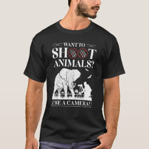 Camiseta Protesto Anti-Hunting Animal Fotógrafo De Vida Sel