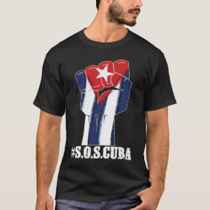 Camiseta Protesto cubano punho so cuba libre libertad sos c