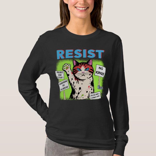 Camiseta Protesto de Resistência Gato 2025 (Frente)