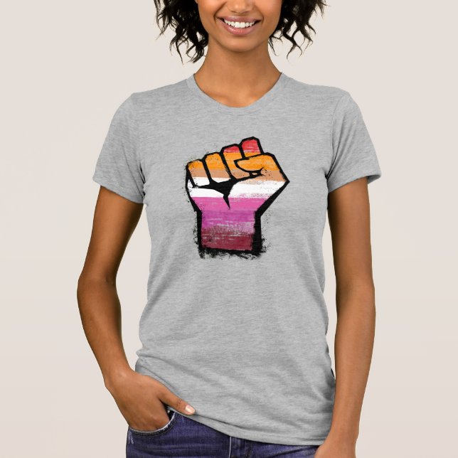 Camiseta Protesto Lésbico Punho (Frente)
