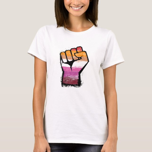 Camiseta Protesto Lésbico Punho (Frente)