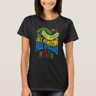 Camiseta Protesto pelo Tibete Livre em Taiwan Apoia Punho C