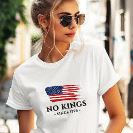 Camiseta Protesto Político Americano Não Reis Desde 1776