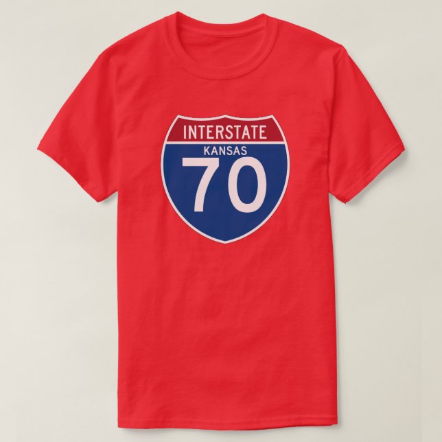 Camiseta Protetor da estrada nacional de Kansas KS I-70 - (Frente do Design)