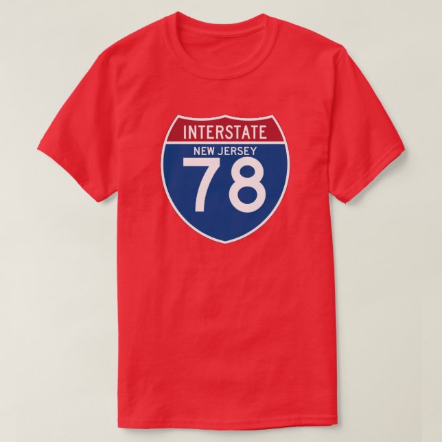 Camiseta Protetor da estrada nacional de New-jersey NJ I-78 (Frente do Design)