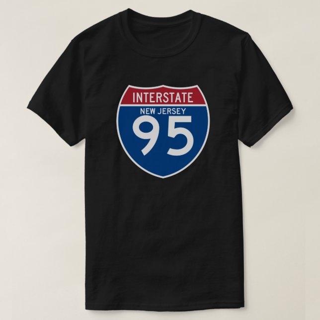 Camiseta Protetor da estrada nacional de New-jersey NJ I-95 (Frente do Design)