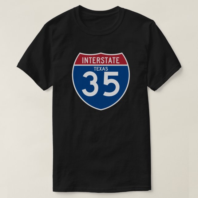 Camiseta Protetor da estrada nacional de Texas TX I-35 - (Frente do Design)