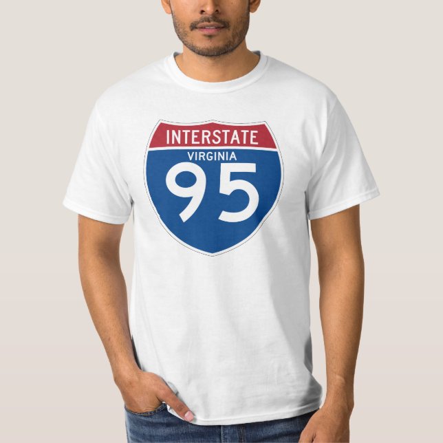 Camiseta Protetor da estrada nacional de Virgínia VA I-95 - (Frente)