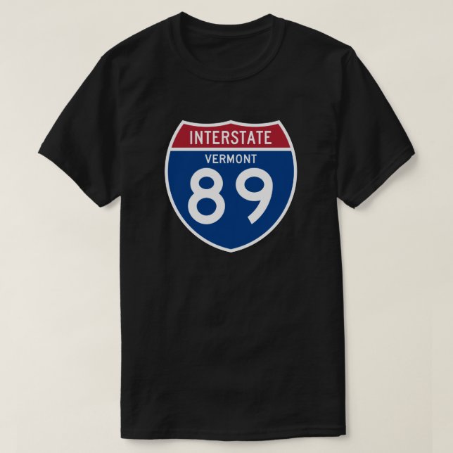 Camiseta Protetor da estrada nacional do VT I-89 de Vermont (Frente do Design)