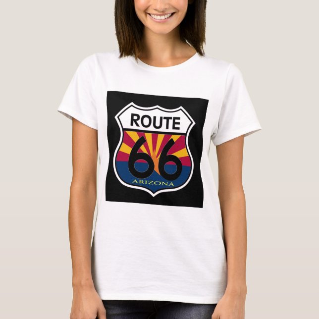 Camiseta Protetor da rota 66 da bandeira da arizona (Frente)