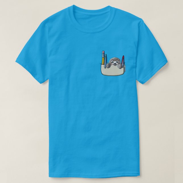 Camiseta Protetor de Bolso de Preguiça (Frente do Design)