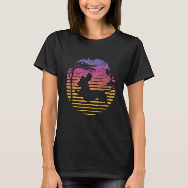 Camiseta Protetor de Dachshund Retro Sunset - Pão de Cão -  (Frente)