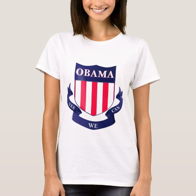 Camiseta Protetor de Obama "sim nós podemos" o t-shirt das (Frente)