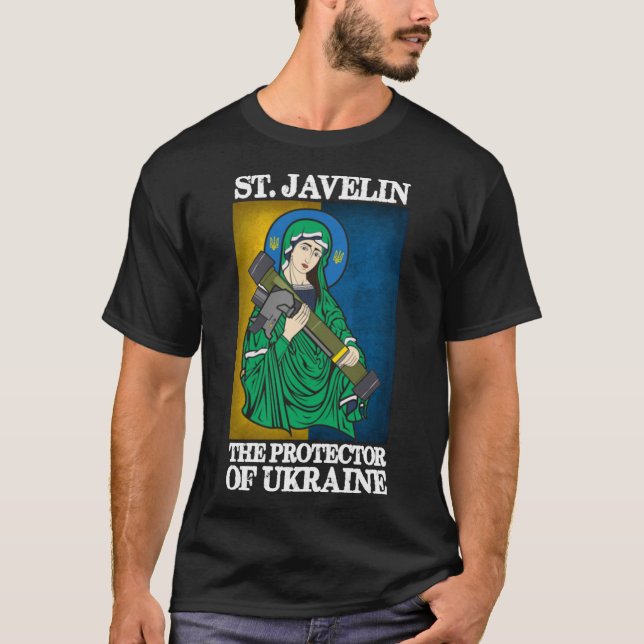Camiseta Protetor De Ondas De santo Da Ucrânia Clássica (Frente)